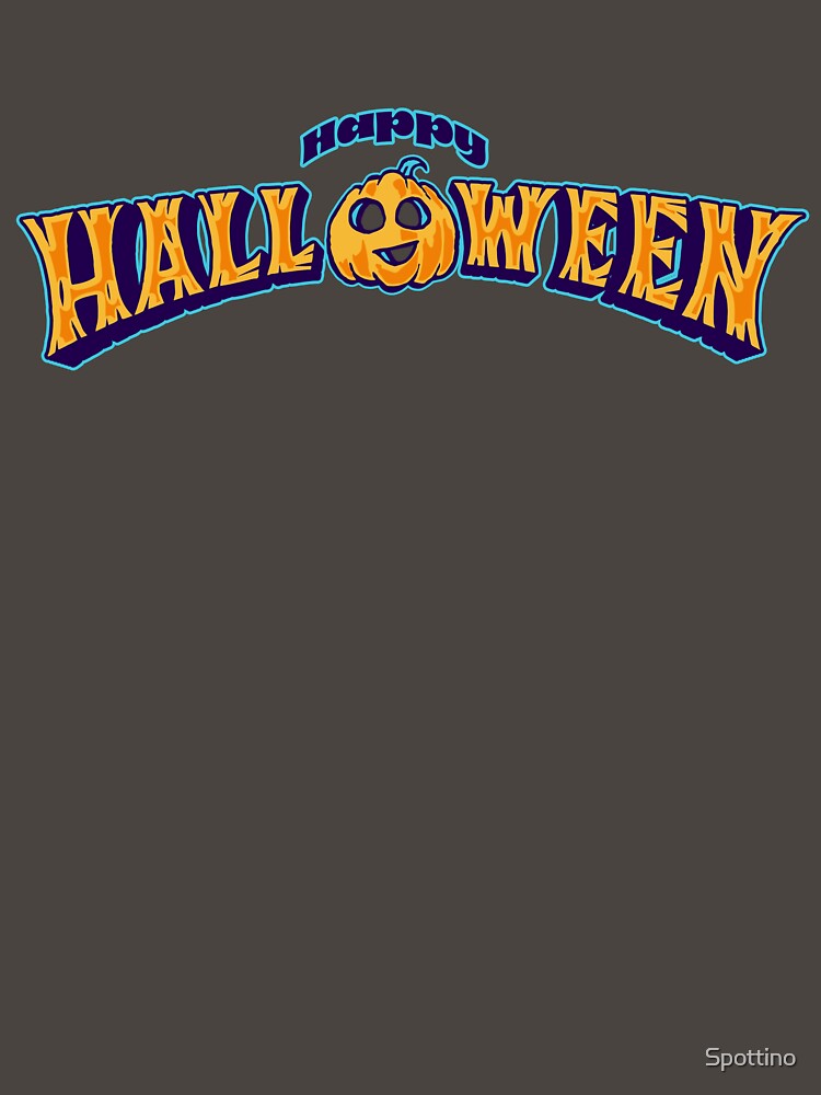 Happy Halloween lettering with pumpkin by Spottino