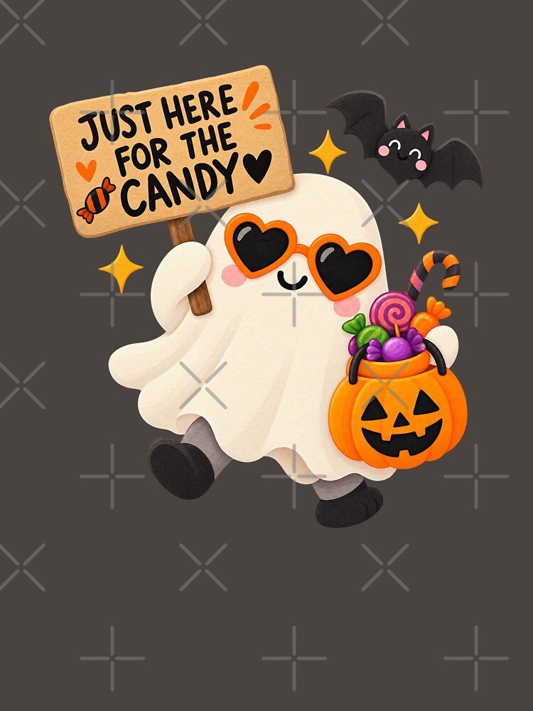 Cute Halloween Ghost Just Here for the Candy Funny Spooky Gift by StickyDelights