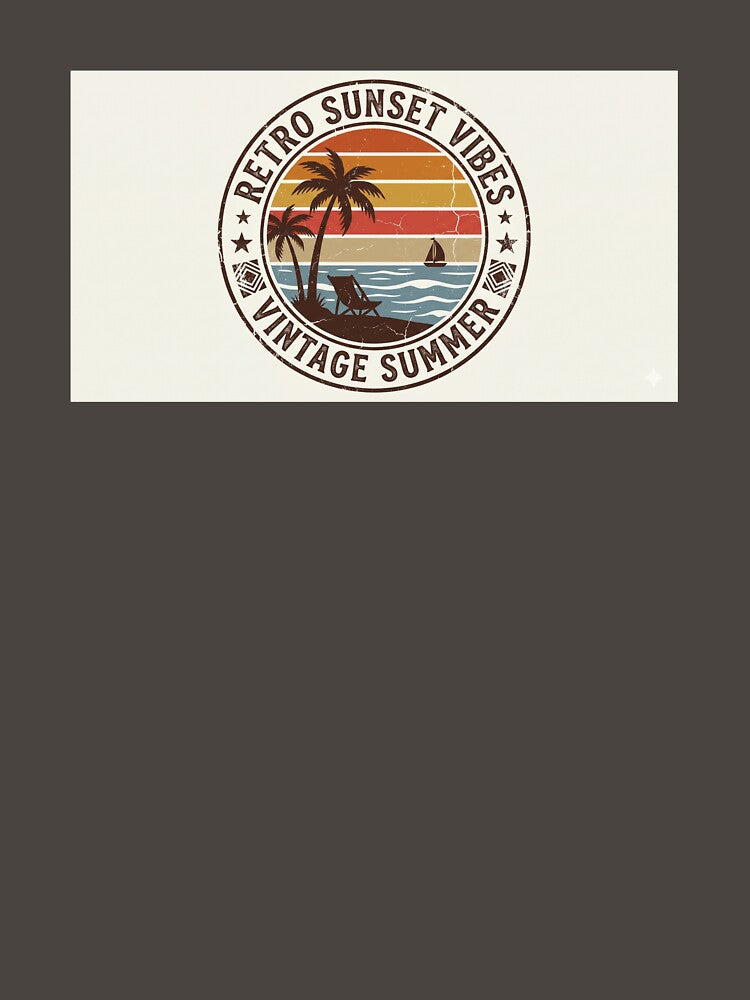 Retro Vintage Sunset Aesthetic Design 80s inspired Retro Sun by badis amroune