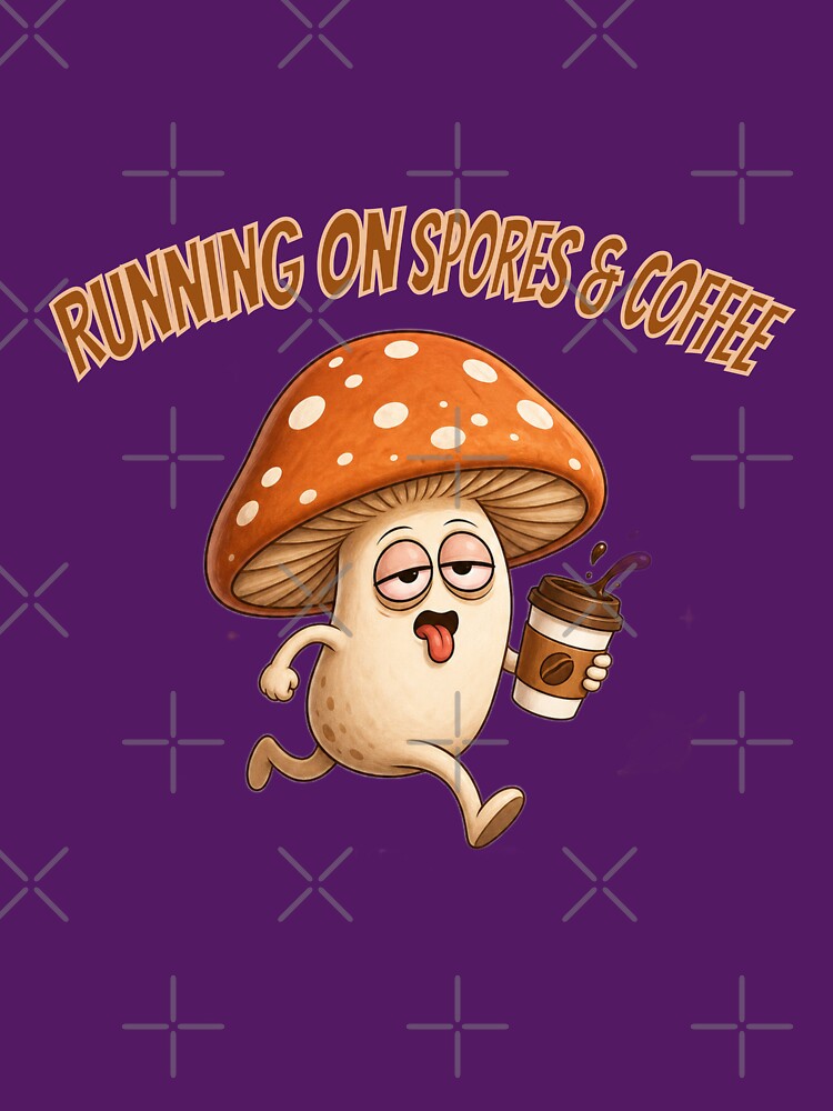Running on Spores & Coffee – Cute Mushroom Coffee Autumn Design by youcefben48