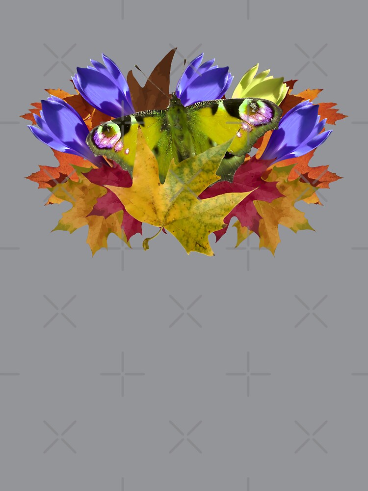 Colorful autumn collage with flowers, leaves and butterfly by mariya-ivanova