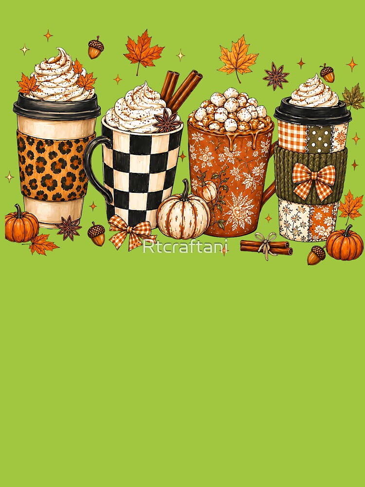 Fall Coffee Pumpkin Spice Autumn Drinks Preppy Halloween Cute Seasonal by Rtcraftani