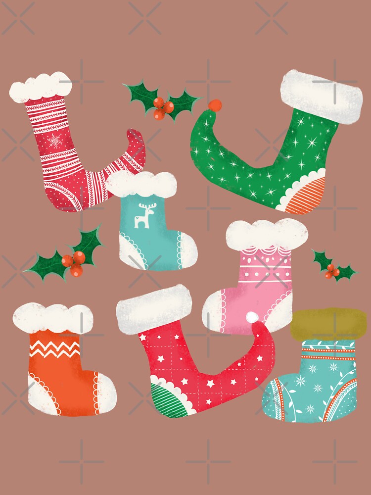 christmas falalala pink -Stockings by susycosta