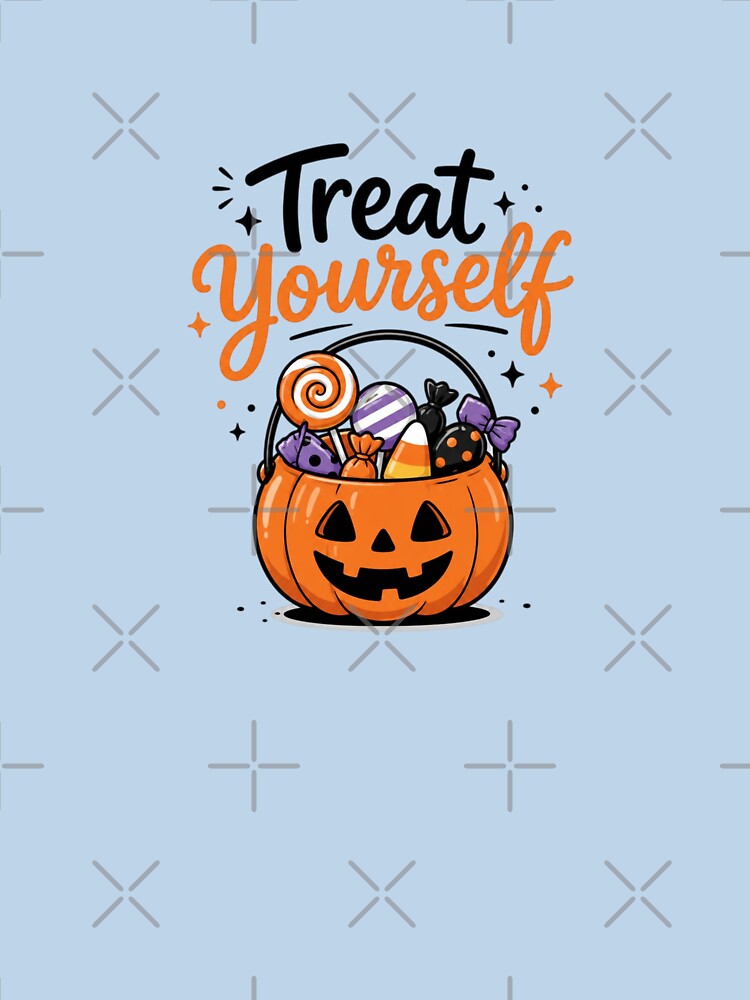 Treat Yourself Halloween Candy Bucket Pumpkin Cute Spooky Design by Sanika arts