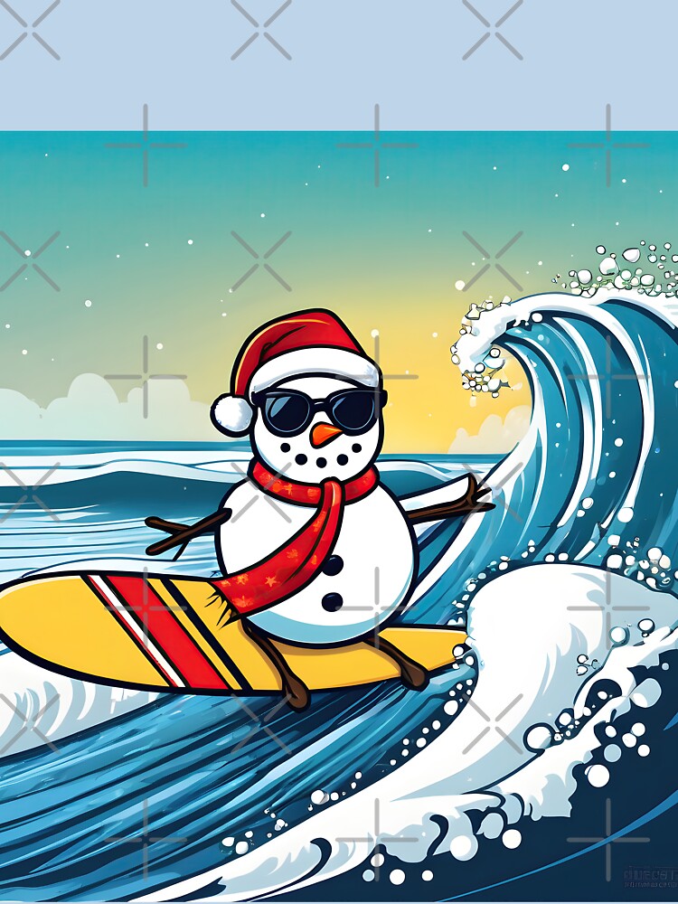 Snowman Surfer #9 On Vacation -   Surf Santa's Pal by Artekinium