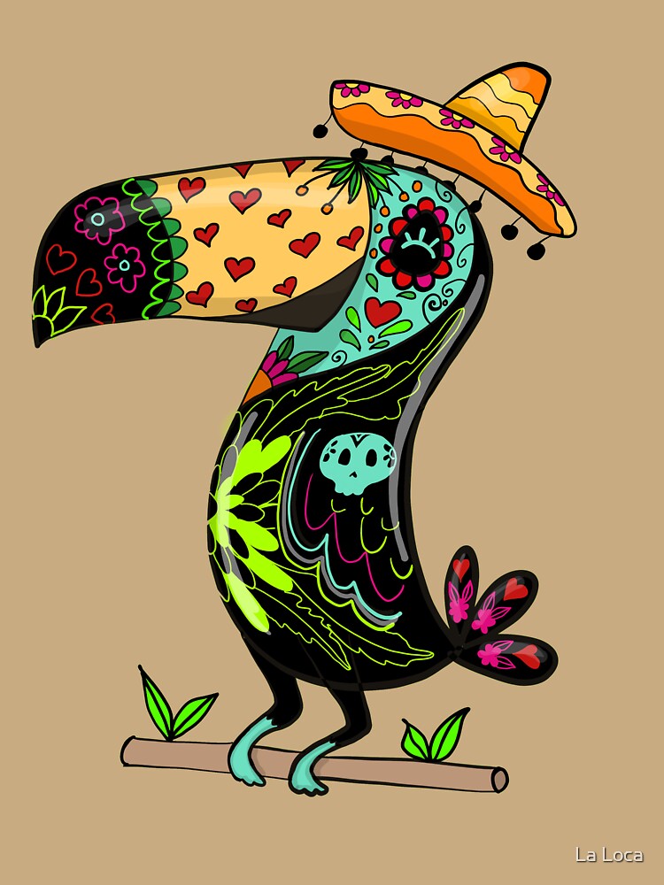 Sugar Skull Mexican Toucan by La Loca