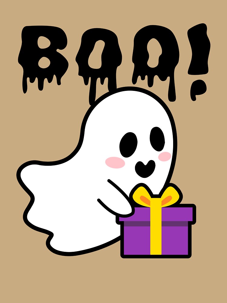Cute Boo Ghost Halloween Gift by     Sela Art