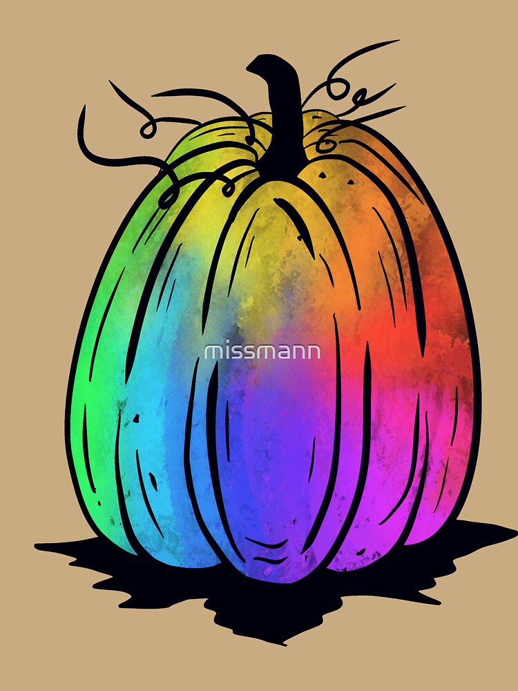 Rainbow Pumpkin With Yellow Background by missmann