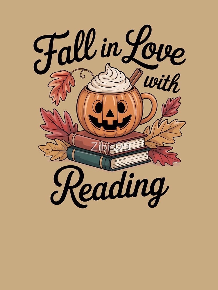 Fall in Love with Reading – Cute Cozy Autumn Pumpkin by Zibis09
