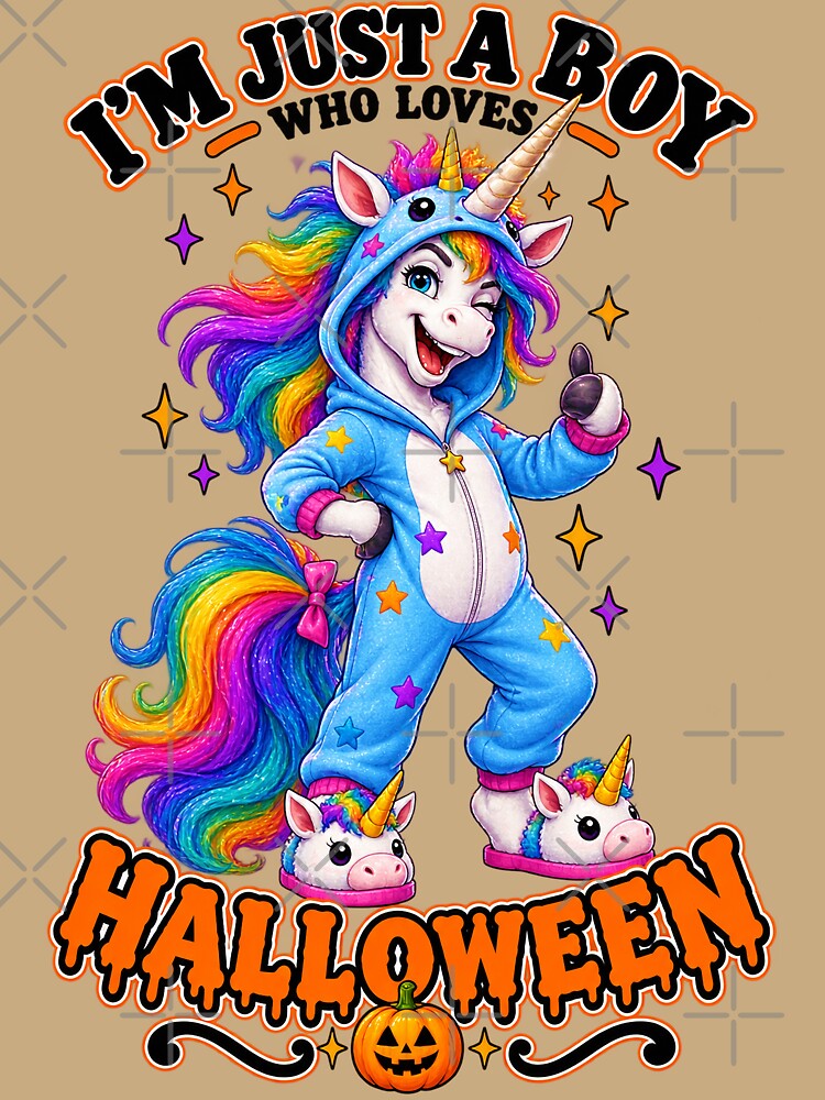 ⭐ CRYPT OR TREAT COLLECTION - UNICORN IN UNICORN COSTUME - HOODED UNICORN ONESIES - BOY by WheelieGdArt