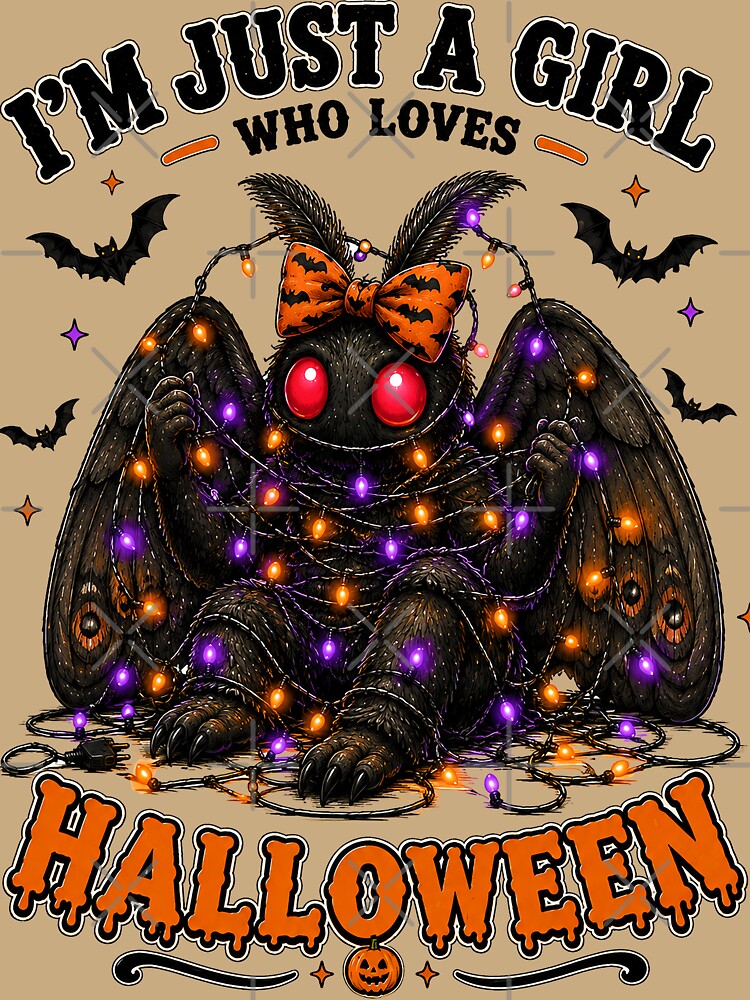 ⭐ CRYPT OR TREAT COLLECTION - CRYPTID - MOTHGIRL TANGLED IN HALLOWEEN LIGHTS - GIRL - Point Pleasant, West Virginia USAhina by WheelieGdArt