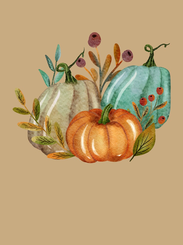 Adobe Gold Pastel Watercolor Pumpkin Cozy Fall Farmhouse Vibes by AppareIIndustry