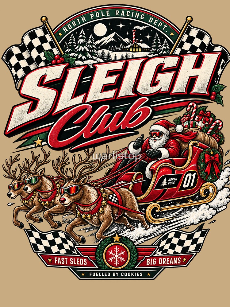 Sleigh Club – Vintage Christmas Racing Badge by warlistop