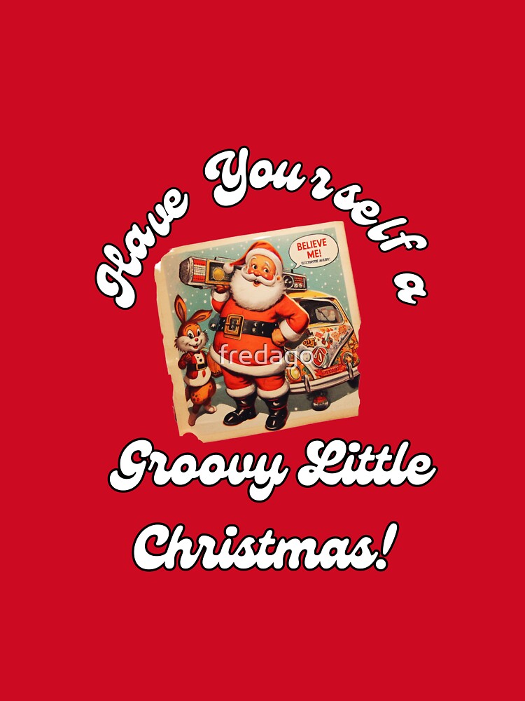 Christmas santa retro groovy little christmas by fredago
