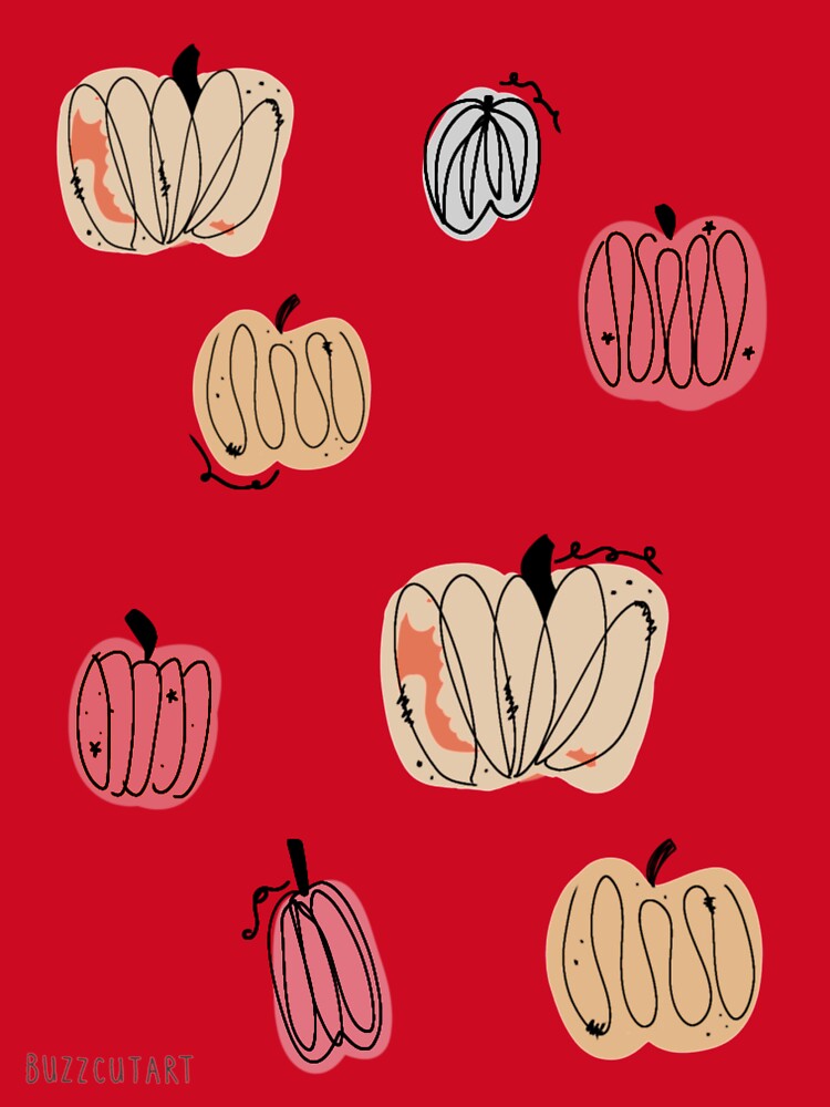 watercolor pumpkin line design by buzzcutart