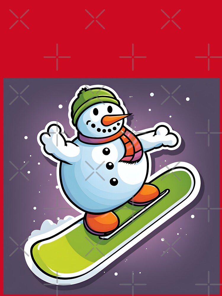 Snowman Snowboarder #7 On Vacation -   Chill Yule Carve by Artekinium