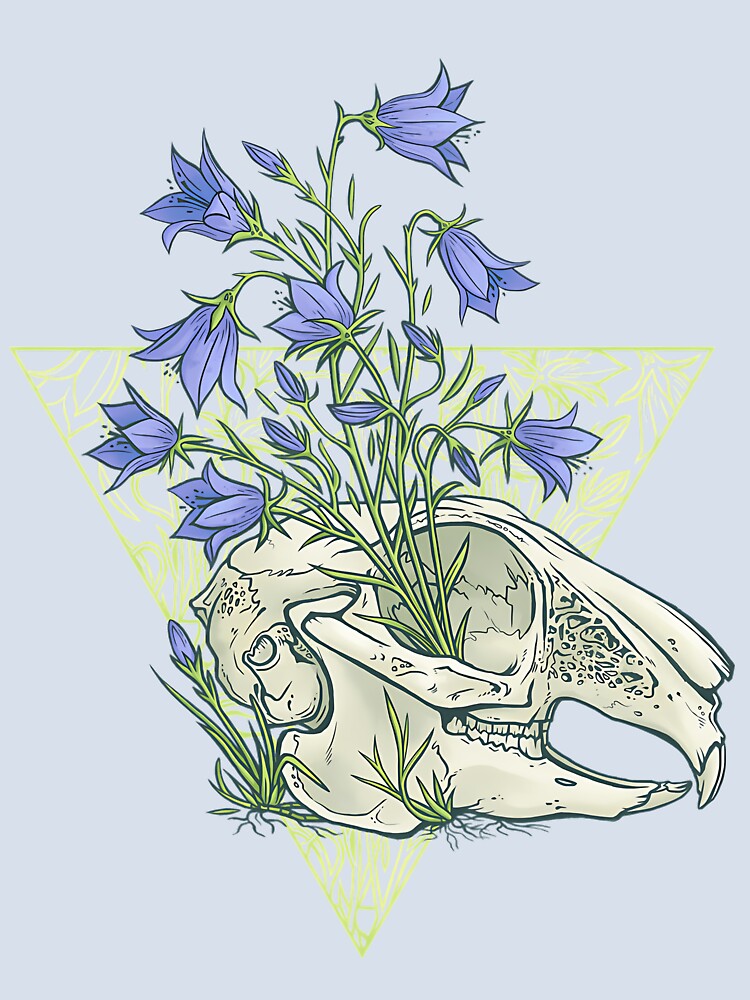Harebells Animal Skull Botanical Illustration by vgggeirjpe25