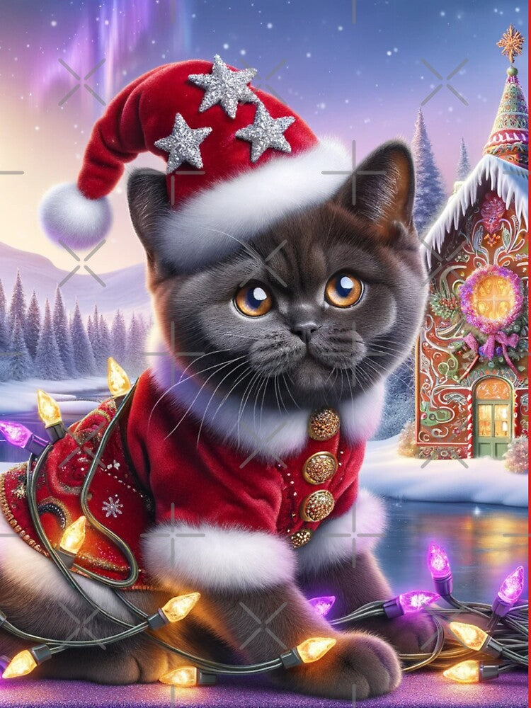 Christmas Bombay Cat In A Winter Wonderland by ZenEverAI