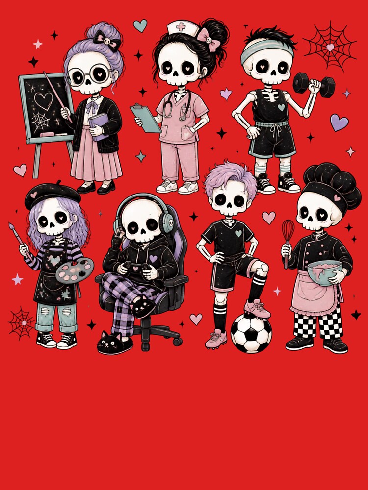 CUTE SKELETONS IN ACTION by Julartwear
