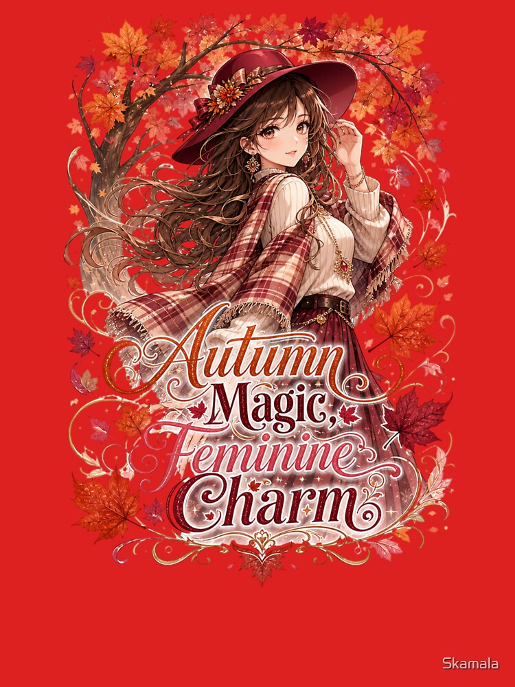 Autumn Magic, Feminine Charm | Cute Fall Design for Women | Autumn Aesthetic Gift by PrintSparkDesigns