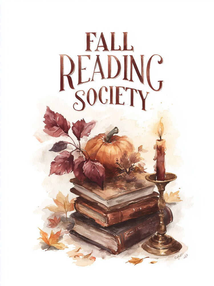 Fall Reading Society – Cozy Autumn Book Lover Art by Helenaphotoart