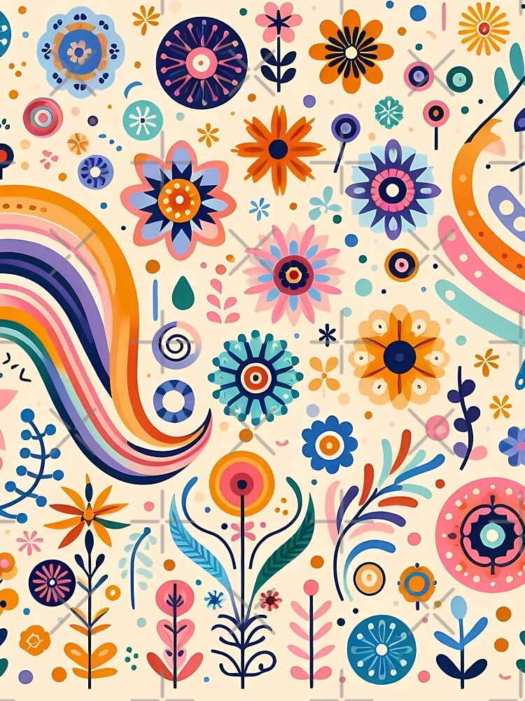 Scandinavian Folk Art Wildflowers – Colourful, Whimsical, and Joyful by heidiannemorris by FOLK ART FUSION by heidiannemorris