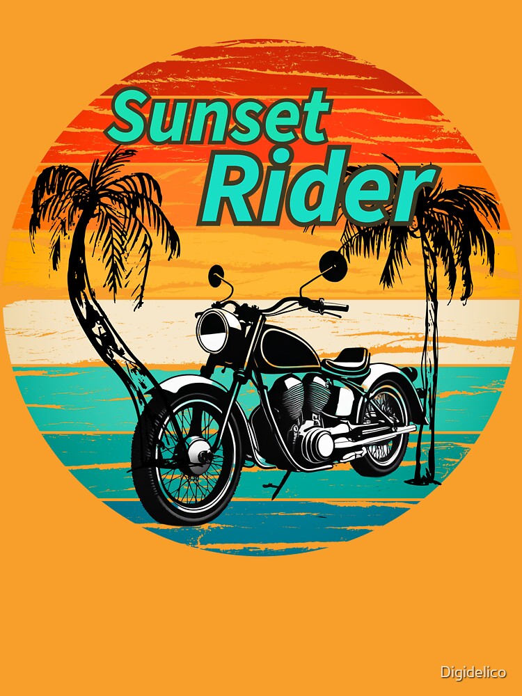 Sunset rider vintage Motorcycle by Digidelico