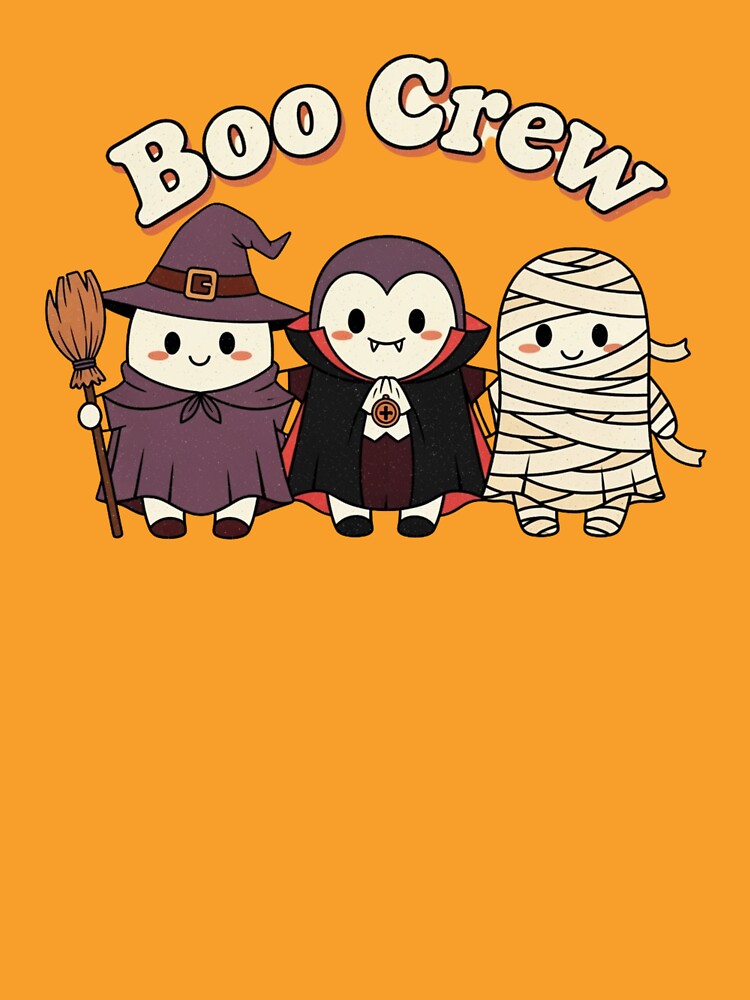 Vintage Boo Crew – Retro Halloween Monsters Illustration by DesignsByTaina