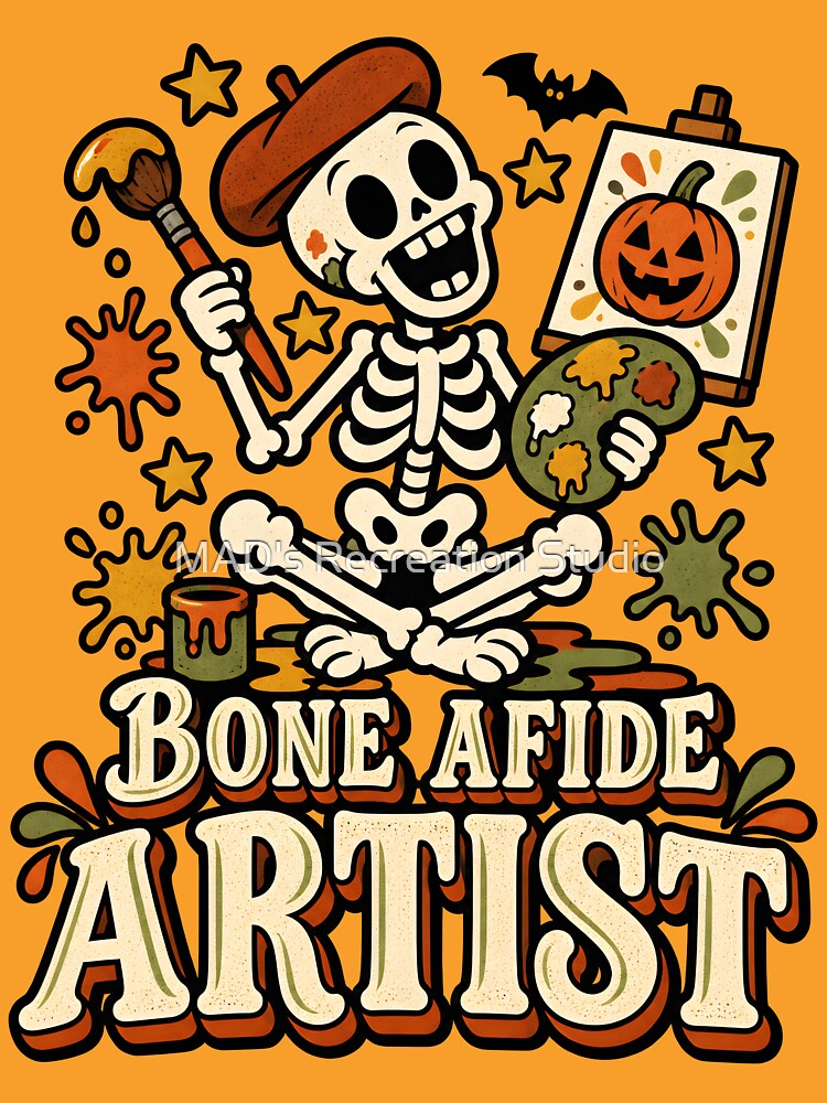 Bone AFide Artist Skeleton Halloween – Funny Pumpkin Artist Design by  MAD's Recreation Studio
