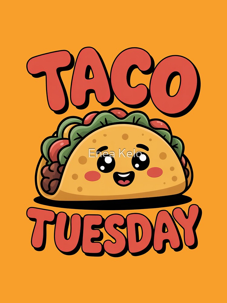 Taco Tuesday Cute Kawaii Taco Cartoon Sticker by Enea Kelo