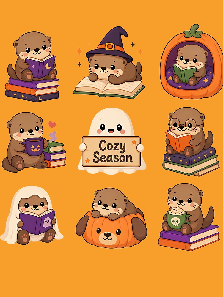 Cozy Season Cute Autumn Otter Halloween by CRMediaGroup