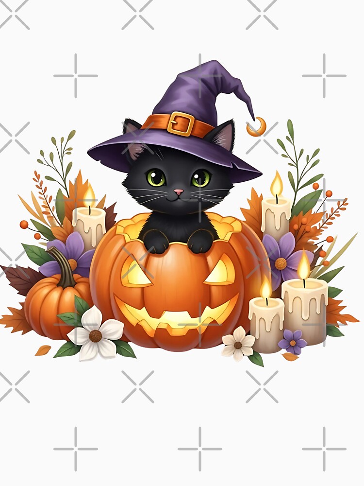 Halloween Cat PNG | Spooky Cute Black Cat Design by Ellen'Studio