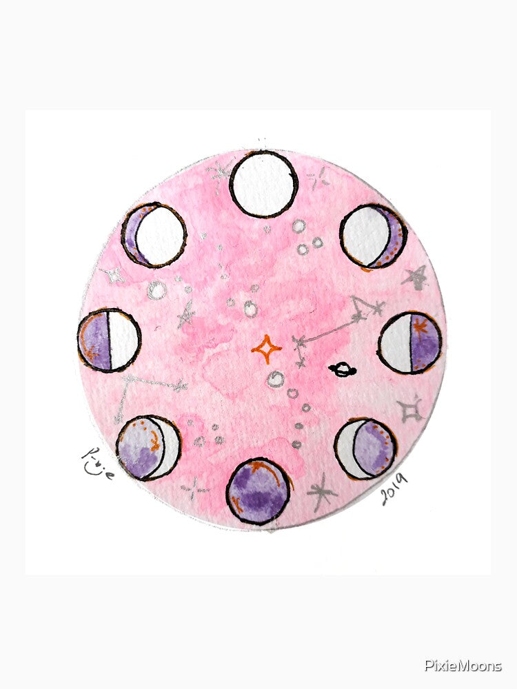 Moon Phases - pink by PixieMoons