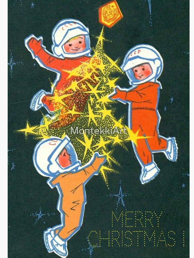 vintage astronaut christmas by MontekkiArt