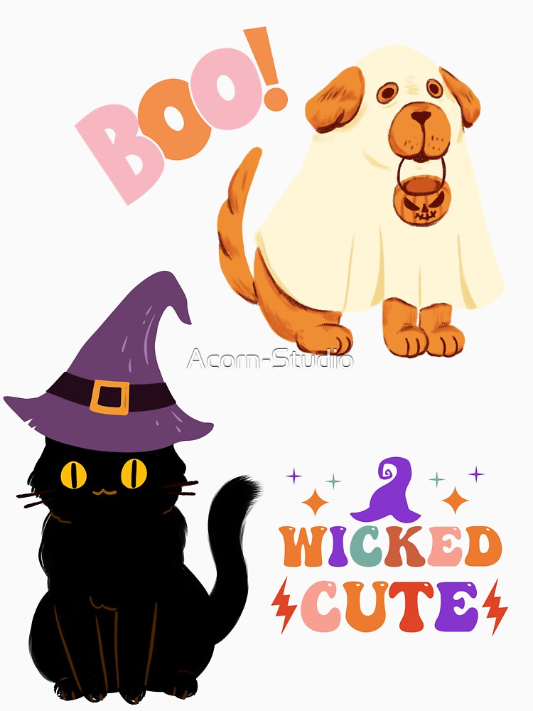 Wicked cute cat and A ghost dog by Acorn-Studio