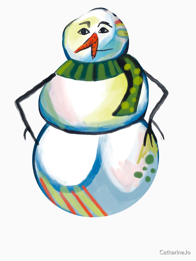 Cubist Style Snowman by Katie Morris Art