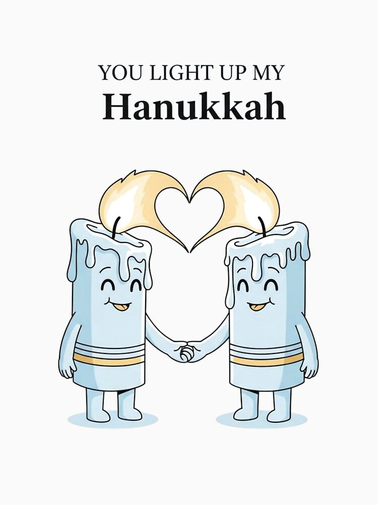 Cute Funny Hanukkah Candle Couple – “You Light Up My Hanukkah” Funny Holiday by Dezyra Clothing