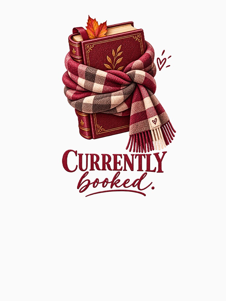 Currently Booked – Cozy Autumn Book Lover Design by Sugar & Steam Studio