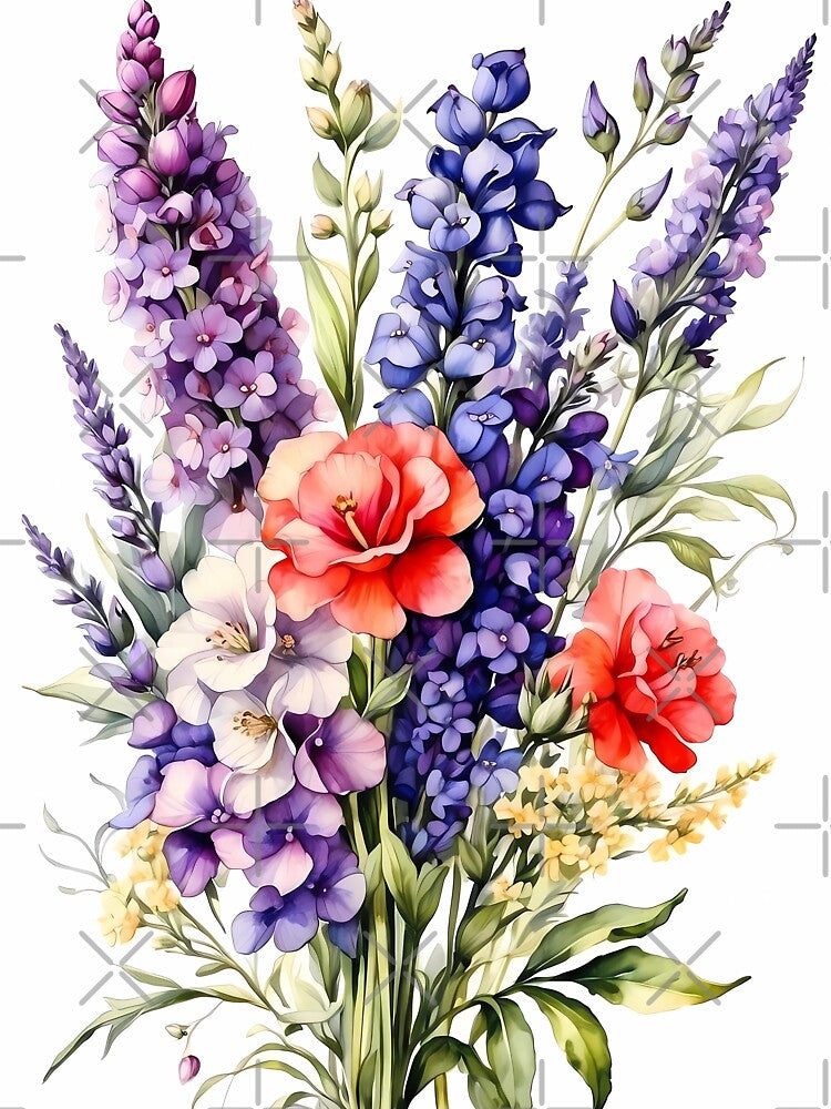 Ethereal Symphony: Lavender, Delphiniums, and Sweet Peas Bouquet by Chicandcool