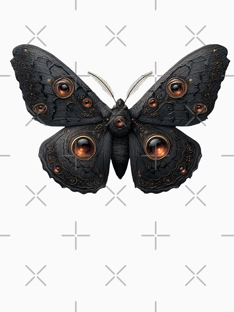 Eyed Moth – Dark Fantasy Surreal Insect Design by Alphakenon