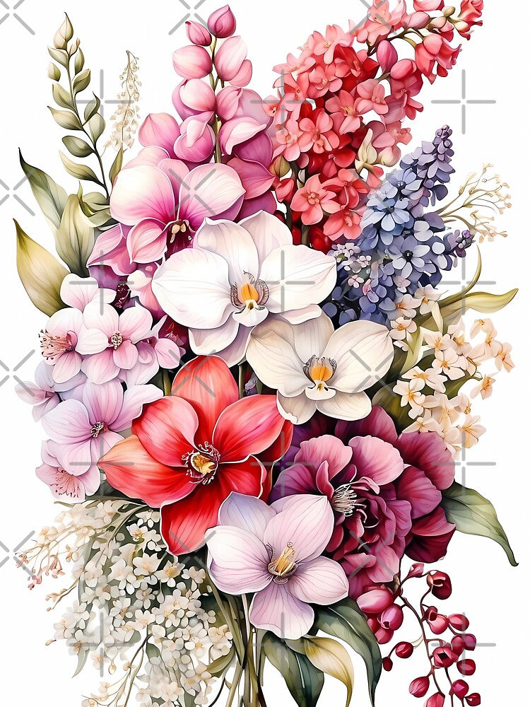Orchids, Anemones, Astilbe, and Gypsophila Bouquet by Chicandcool
