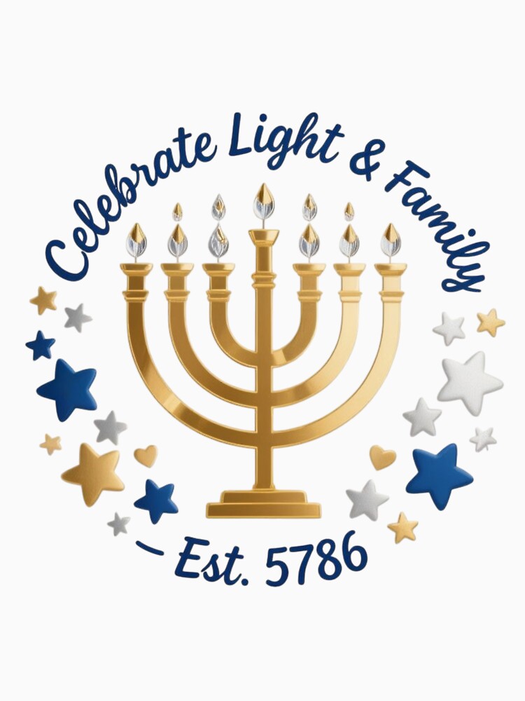 Celebrate Light & Family Hanukkah Menorah | Jewish Festival of Lights by Dezyra Clothing