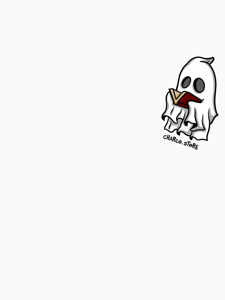 Halloween Book Ghost | Spooky Cute Illustration by Charco.Store – Bold Expressive Graphics & Alt Streetwear Art