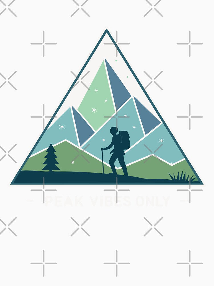 Peak Vibes Only Hiking and Adventure - dark bg by pixelated_echoes