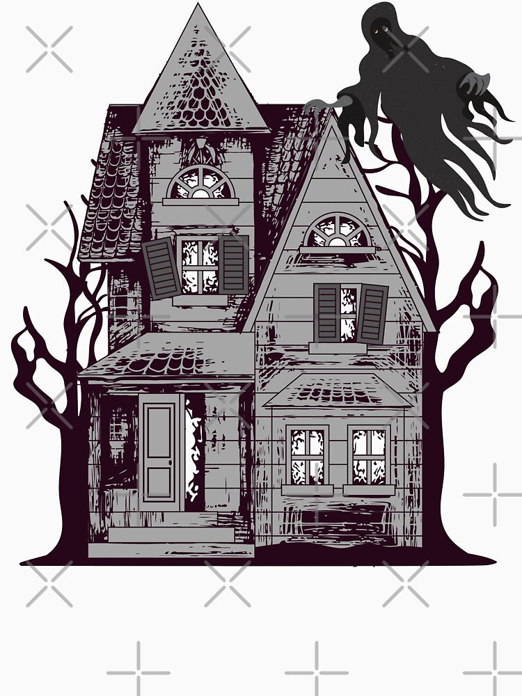 Haunted house with ghost by razaldo