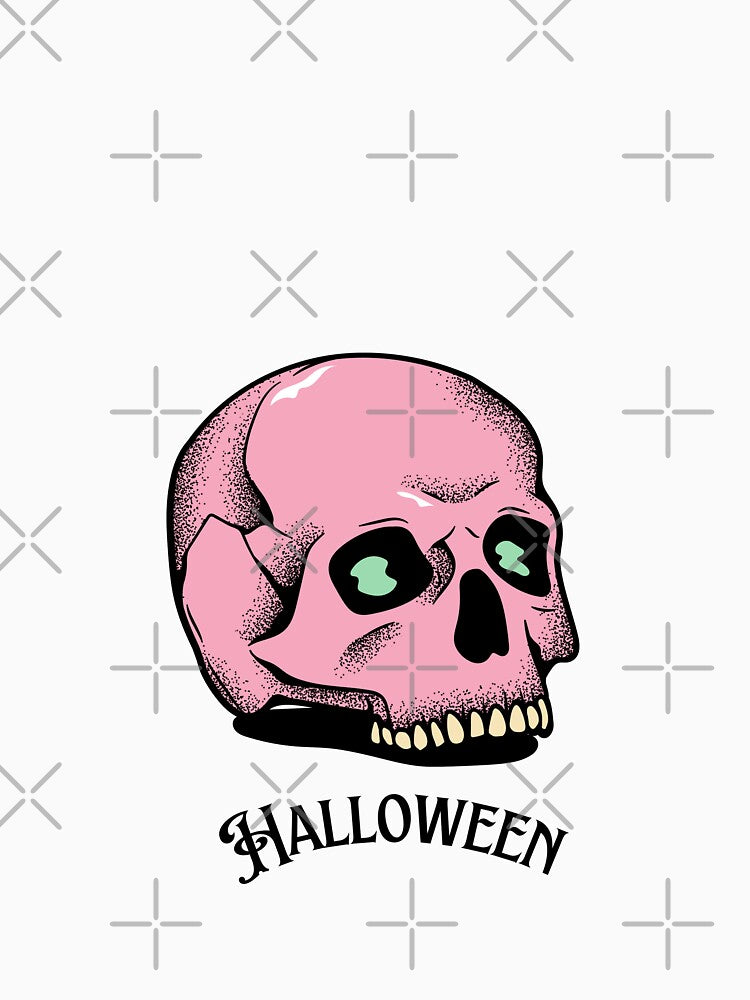 Halloween Pink Skull Gothic Lettering Scary Design by WBP Mart