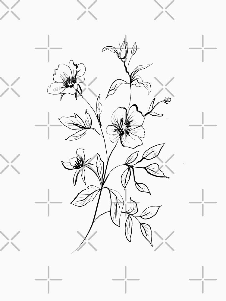 Line Art Floral Bouquet by Anis Illustration