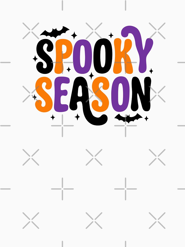 Spooky Season Halloween Design – Cute Typography Bats and Stars Artwork by My Favorite Store