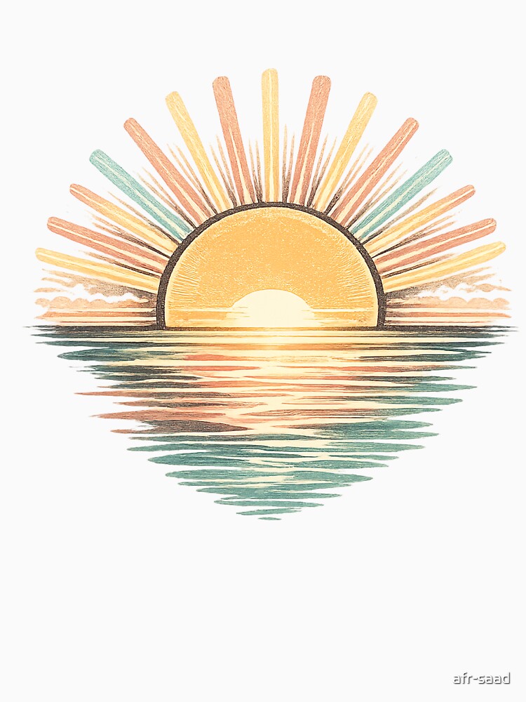 Vintage Sunset Engraving Retro Aesthetic 2026 by afr-saad