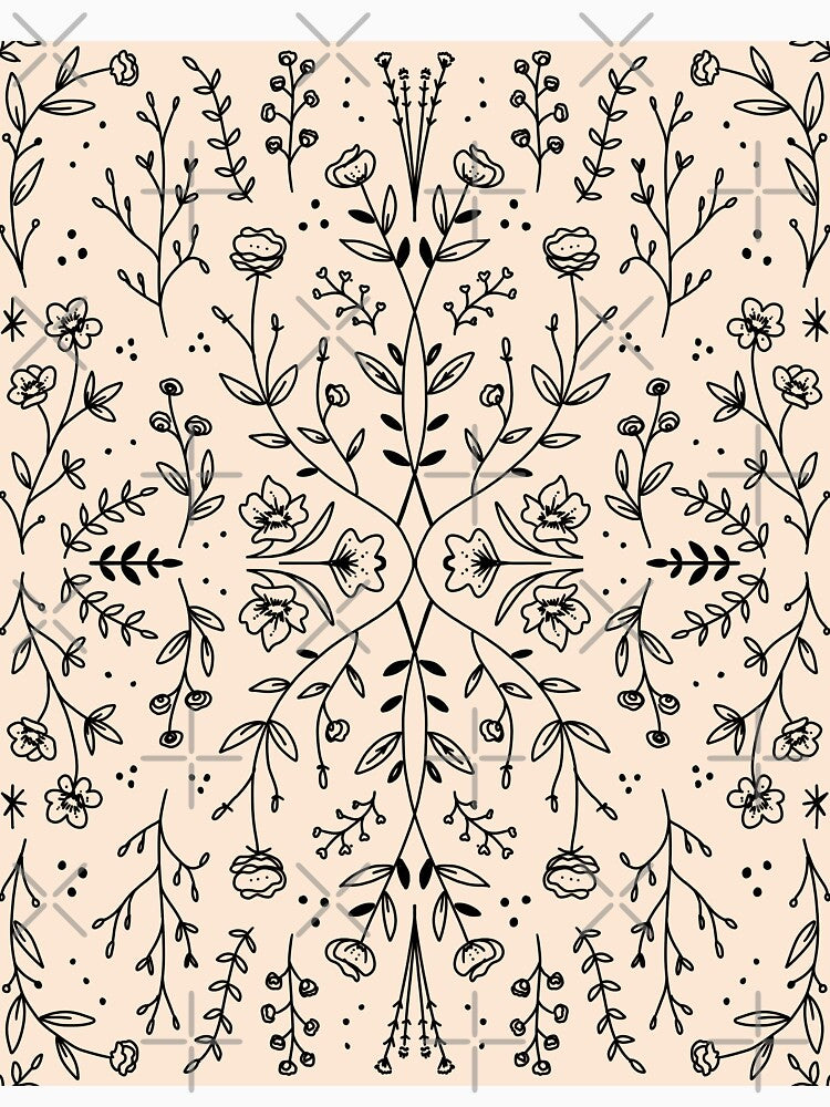Floral Mirror Beige by Anis Illustration